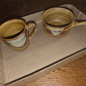 SANGO SPLASH 2 PIECE POTTERY SOUP BOWL AND MATCHING MUG CUP